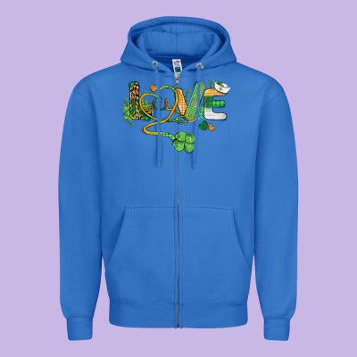 St. Patricks Day Nurse Love Medical Love Zipper Hoodie Designed By Barkaloodesign