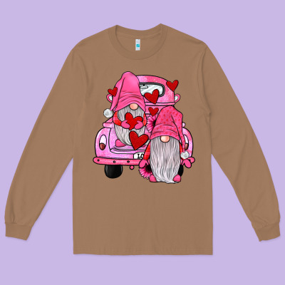 Farm Truck,gnomies Valentines Long Sleeve Tee Designed By Jahusdesignshop
