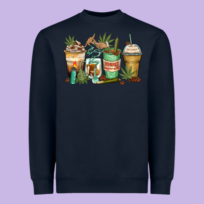 Highly Caffeinated Coffee Cups Heavyweight Sweatshirt Designed By Zillion Design Studio