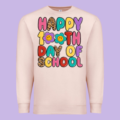 Happy 100 Th Day Of School Premium Sweatshirt Designed By Maliassmallbusiness