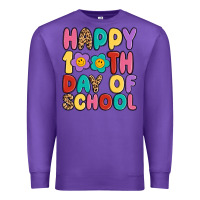 Purple happy 100 th day of school Premium Sweatshirt - MaliasSmallBusiness