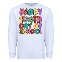 White happy 100 th day of school Premium Sweatshirt - MaliasSmallBusiness
