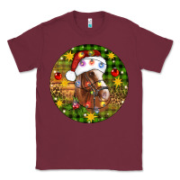 Burgundy Christmas horse Classic Tee - Artiststas