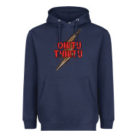 Navy dirty thirty lightning bolt Heavyweight Hoodie - MaliasSmallBusiness