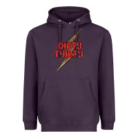 Plum dirty thirty lightning bolt Heavyweight Hoodie - MaliasSmallBusiness
