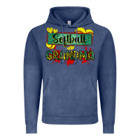 Vintage Denim softball grandma with leopard Vintage Hoodie - Zillion Design Studio