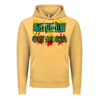 Vintage Mustard softball grandma with leopard Vintage Hoodie - Zillion Design Studio