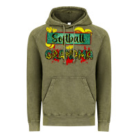 Vintage Olive softball grandma with leopard Vintage Hoodie - Zillion Design Studio