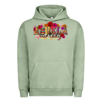 Pigment Oil Green Abuela Our Lady Urban Hoodie - texasbilliewilder