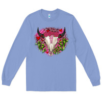 Colony Blue bull skull cactus valentines Long Sleeve Tee - JahusDesignShop