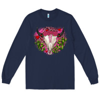 Navy bull skull cactus valentines Long Sleeve Tee - JahusDesignShop