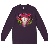 Plum bull skull cactus valentines Long Sleeve Tee - JahusDesignShop