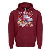 Burgundy loads of love valentines day truck Zipper Hoodie - NancyCooperArtShop