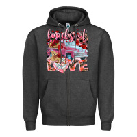 Charcoal Heather loads of love valentines day truck Zipper Hoodie - NancyCooperArtShop
