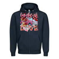 Navy loads of love valentines day truck Zipper Hoodie - NancyCooperArtShop