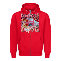 Red loads of love valentines day truck Zipper Hoodie - NancyCooperArtShop