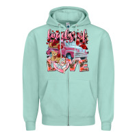 Seafoam loads of love valentines day truck Zipper Hoodie - NancyCooperArtShop