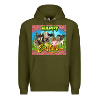 Army Green Happy Easter Farm Animals 20oz skinny Premium Hoodie - LillyAllenDesigns