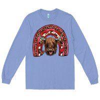 Colony Blue valentines highland cow rainbow Long Sleeve Tee - JahusDesignShop