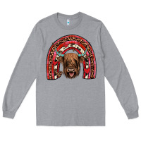 Heather Grey valentines highland cow rainbow Long Sleeve Tee - JahusDesignShop