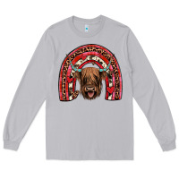 Moon Dust valentines highland cow rainbow Long Sleeve Tee - JahusDesignShop