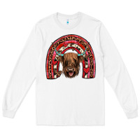 White valentines highland cow rainbow Long Sleeve Tee - JahusDesignShop