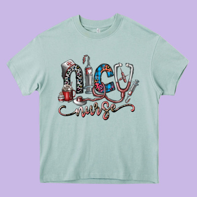 Nice Nurse Heavy Core Tee Designed By Sublimationcraftshop