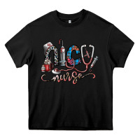 Black nice nurse Heavy Core Tee - SublimationCraftShop