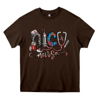 Chocolate Brown nice nurse Heavy Core Tee - SublimationCraftShop