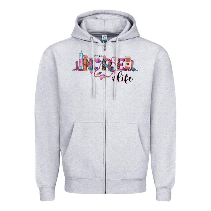 Nurse Life Zipper Hoodie by BarkalooDesign | Teevron