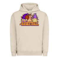 Pigment French Oak Basketball gnomes Urban Hoodie - NancyCooperArtShop