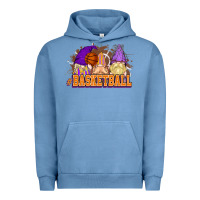 Pigment Pebble Blue Basketball gnomes Urban Hoodie - NancyCooperArtShop