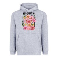 Heather Grey growth flower Heavyweight Hoodie - MaliasSmallBusiness