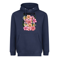Navy growth flower Heavyweight Hoodie - MaliasSmallBusiness