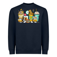Navy school bus coffee cups Heavyweight Sweatshirt - Zillion Design Studio