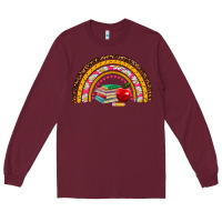 Burgundy back to school rainbow Long Sleeve Tee - AdoDesignShop
