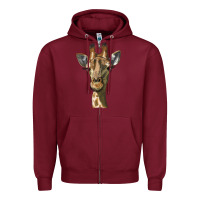 Burgundy giraffe head Zipper Hoodie - LillyAllenDesigns