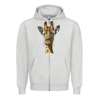 Dove Grey giraffe head Zipper Hoodie - LillyAllenDesigns
