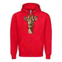 Red giraffe head Zipper Hoodie - LillyAllenDesigns