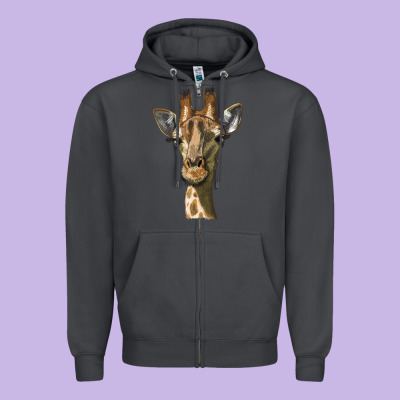 Giraffe Head Zipper Hoodie Designed By Lillyallendesigns