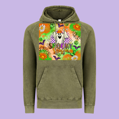 Spooky Season Vintage Hoodie Designed By Texasbilliewilder