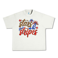 Pistachio stars and stripes Urban Heavy Tee - HRA Design Shop
