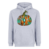 Heather Grey Western cowhide turquoise pumpkin Heavyweight Hoodie - NancyCooperArtShop