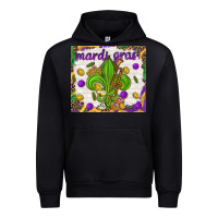 Black Mardi Gras fleur de lis Urban Hoodie - NancyCooperArtShop