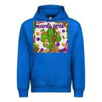 Cobalt Mardi Gras fleur de lis Urban Hoodie - NancyCooperArtShop