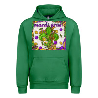 Emerald Mardi Gras fleur de lis Urban Hoodie - NancyCooperArtShop