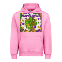 Fuchsia Pink Mardi Gras fleur de lis Urban Hoodie - NancyCooperArtShop