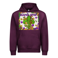 Mauve Wine Mardi Gras fleur de lis Urban Hoodie - NancyCooperArtShop