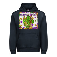 Navy Mardi Gras fleur de lis Urban Hoodie - NancyCooperArtShop