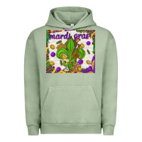 Pigment Oil Green Mardi Gras fleur de lis Urban Hoodie - NancyCooperArtShop
